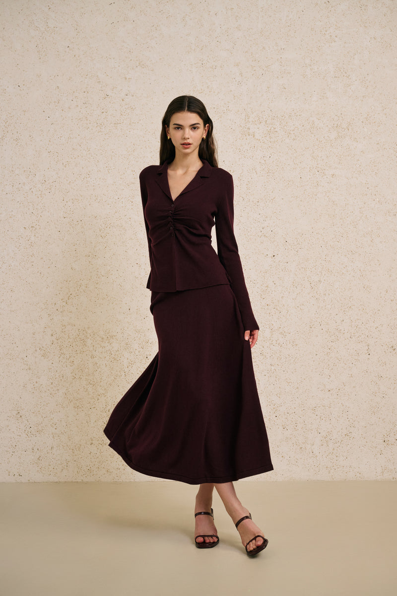Ruched long sleeve set