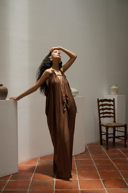 Ruched maxi dress