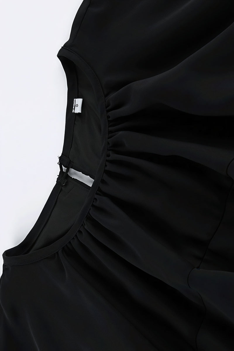 Ruffle Cape Half Sleeve Elegant Mini Dress