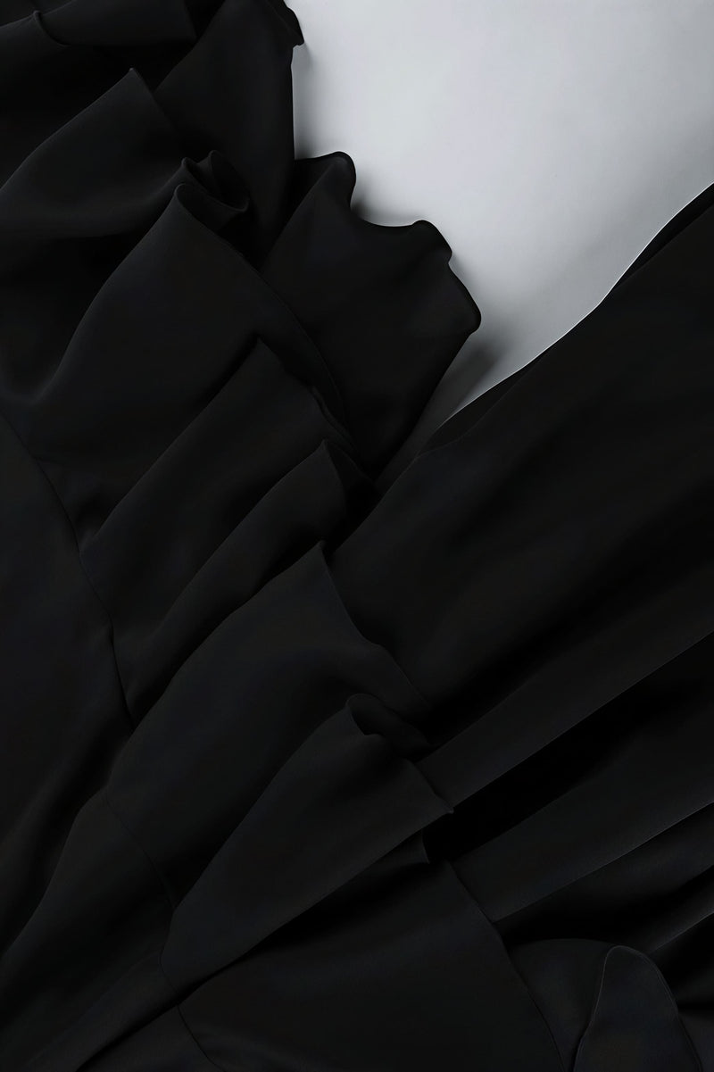 Ruffle Cape Half Sleeve Elegant Mini Dress