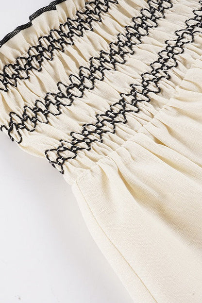 Ruffle Smocked A Line Swing Skirt