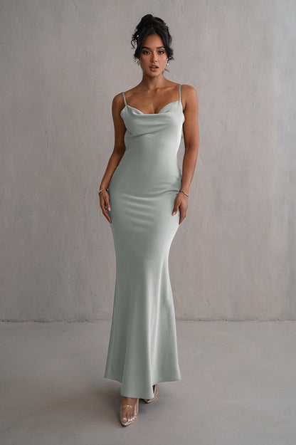 Satin Cami Backless Sexy Slim Fit Prom Dress