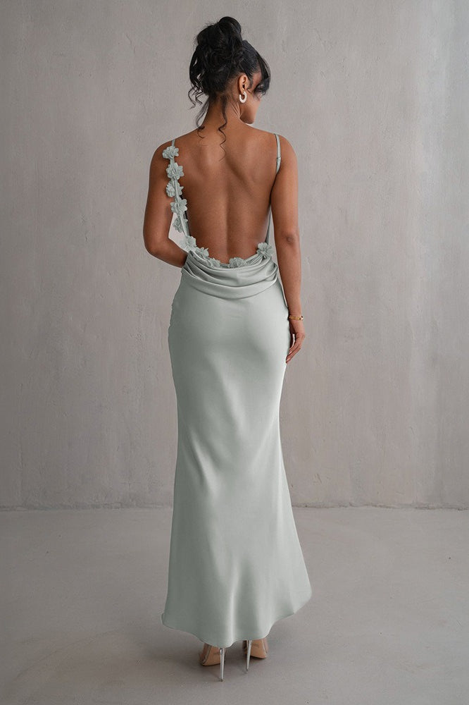 Satin Cami Backless Sexy Slim Fit Prom Dress