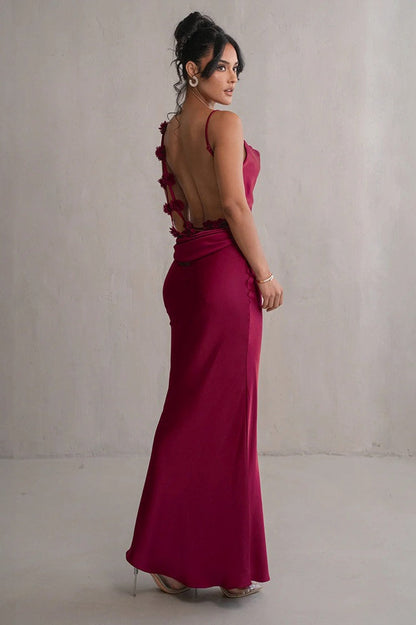 Satin Cami Backless Sexy Slim Fit Prom Dress