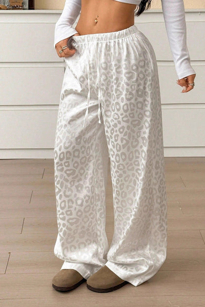 Satin Leopard Jacquard Pants