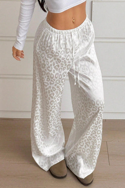 Satin Leopard Jacquard Pants