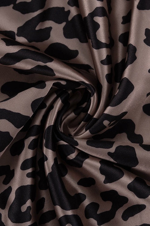 Satin Leopard Mermaid Maxi Skirt