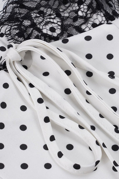 Satin Polka Dot Lace Cami Top