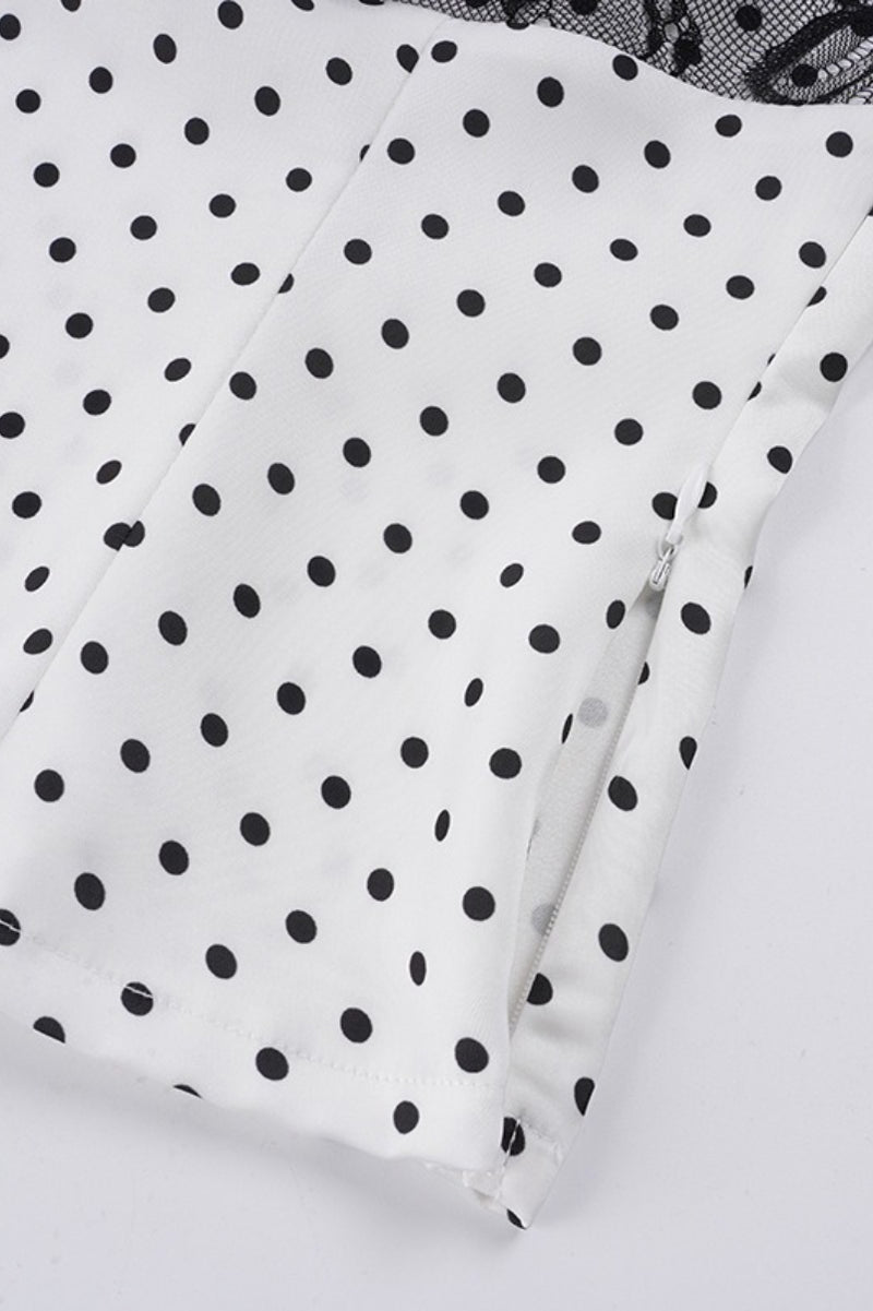 Satin Polka Dot Lace Cami Top