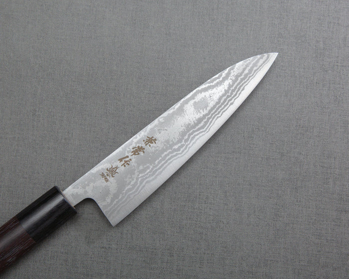 Seki Kanetsune "Zen-Bokashi" Aogami #2 Damascus 135mm Petty