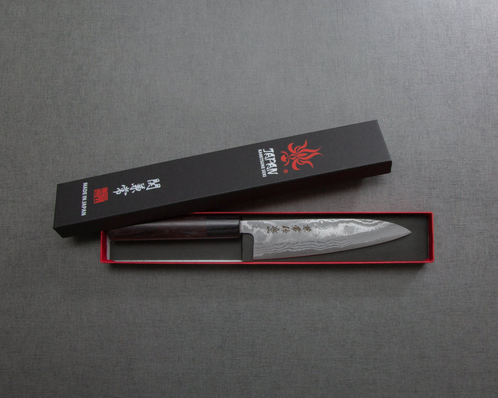 Seki Kanetsune "Zen-Bokashi" Aogami #2 Damascus 135mm Petty