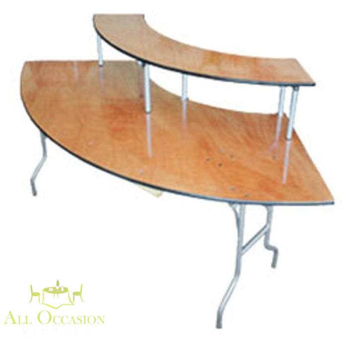 Serpentine Bar Riser Front for events, elevated bar display enhancing visual impact and functionality.
