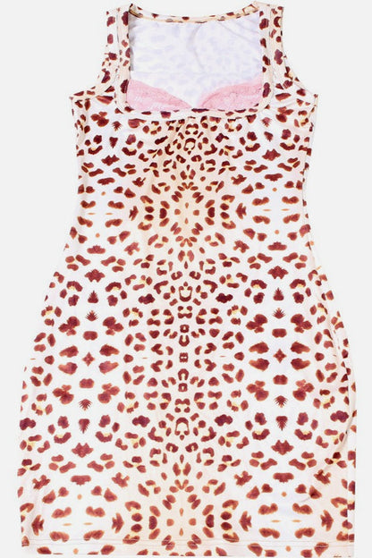 Sexy Animal Lace Splice Mini Dress