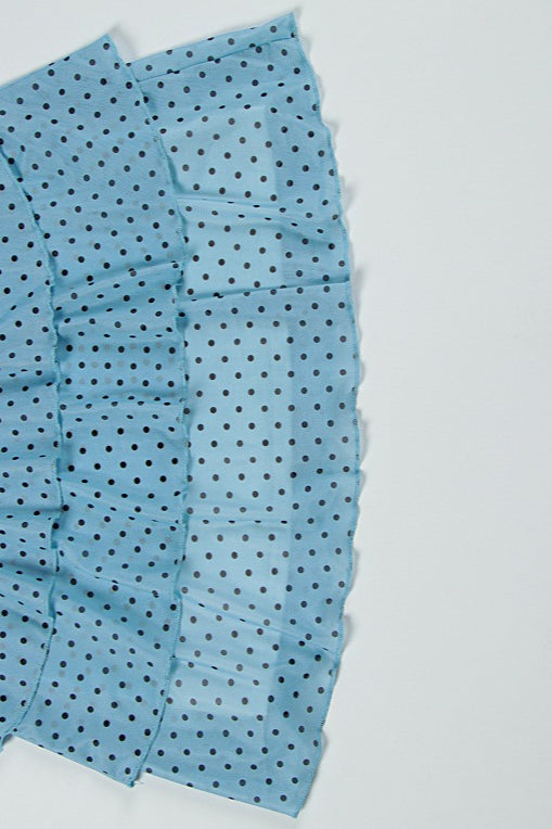 Sexy Bandeau Waist Polka Dot Mesh Bow Mini Dress