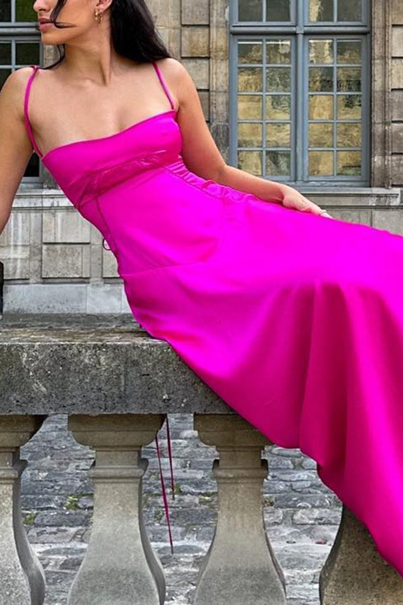 Sexy Cami Slim Fit Back Tie Long Prom Dress