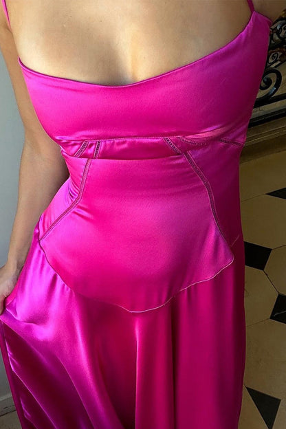 Sexy Cami Slim Fit Back Tie Long Prom Dress