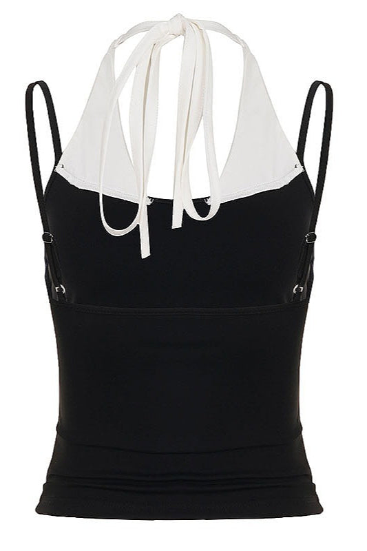 Sexy Casual Fake Two Piece Halter Top