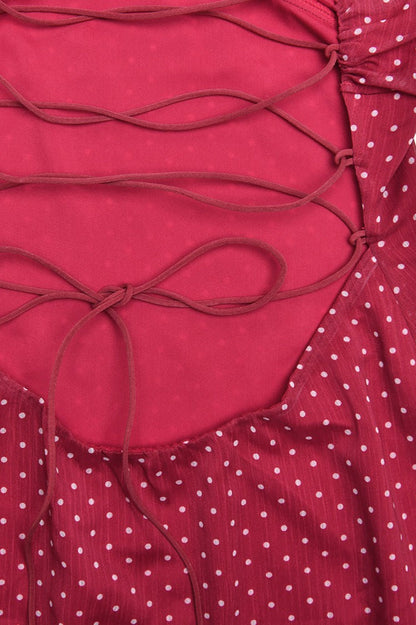 Sexy Chiffon Polka Dot Backless Tie Mini Dress
