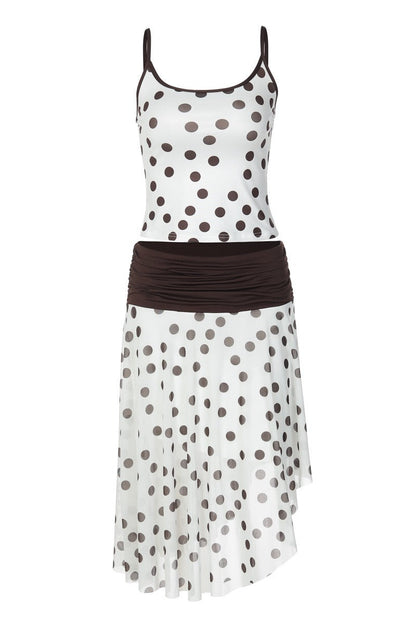 Sexy Dot Print Color Block Cami Skirt Sets