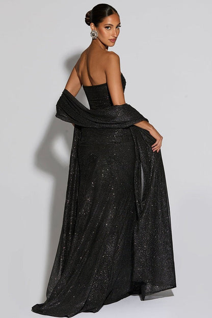 Sexy Elegant Tube Off Shoulder Silver Prom Dress