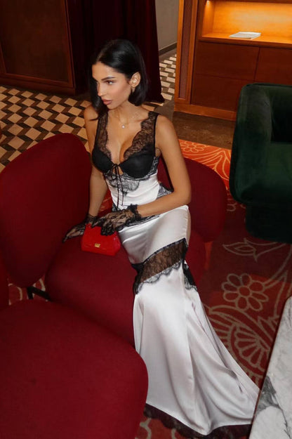 Sexy Exquisite Lace Patchwork Prom Dress