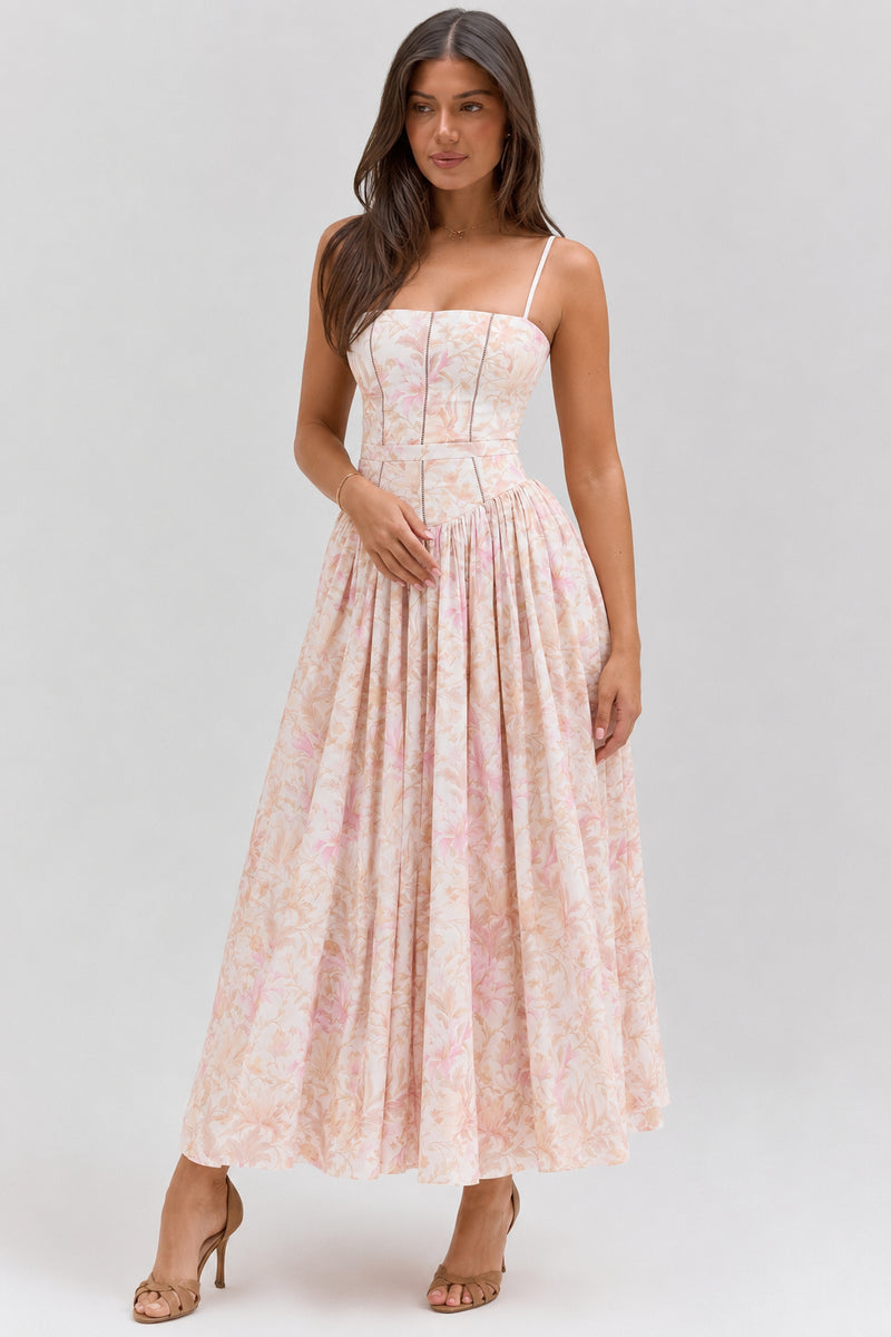 Sexy Floral Cami Bodycon Maxi Dress