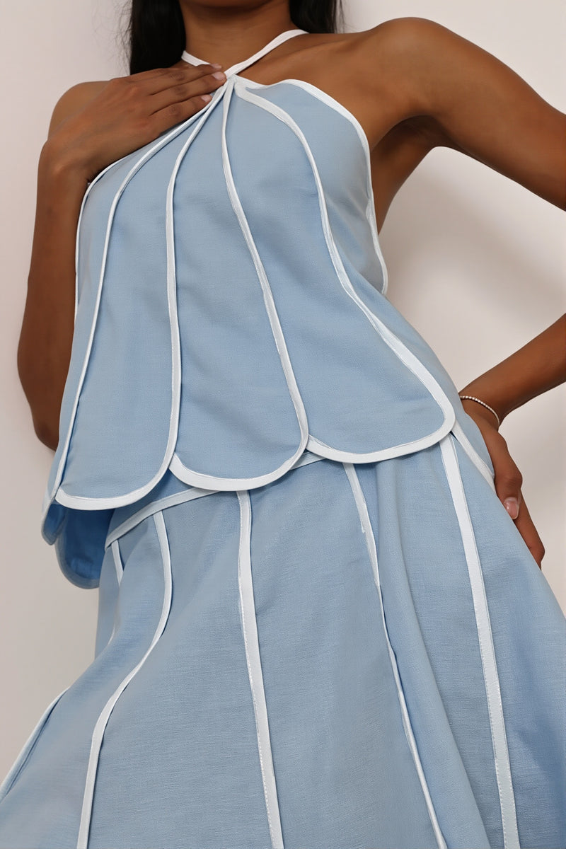 Sexy Halter Backless Sleeveless Top Bodycon Skirt Sets