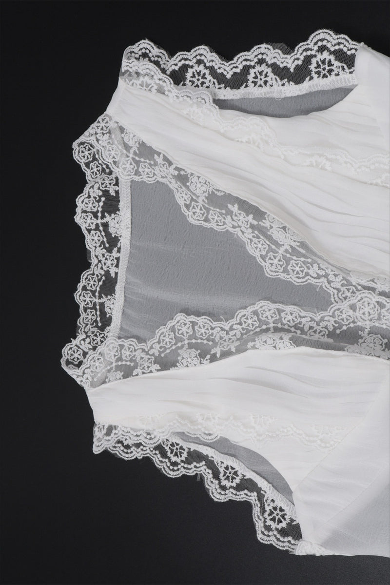 Sexy Lace Trim Tie Back Slim Skirt Set
