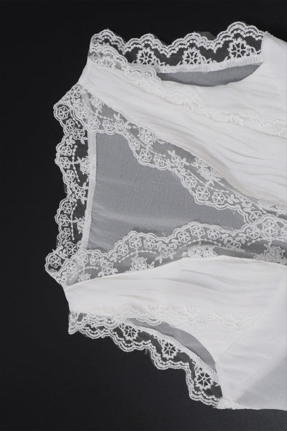 Sexy Lace Trim Tie Back Slim Skirt Set