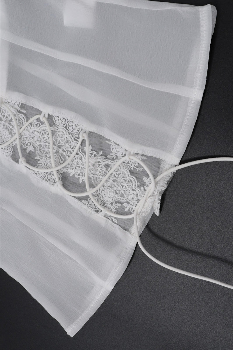 Sexy Lace Trim Tie Back Slim Skirt Set