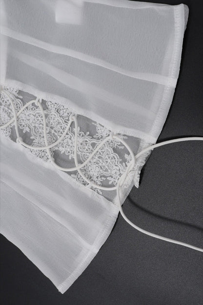 Sexy Lace Trim Tie Back Slim Skirt Set