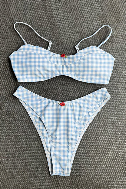 Sexy Lace Up Triangle Bikini Two Piece Sets