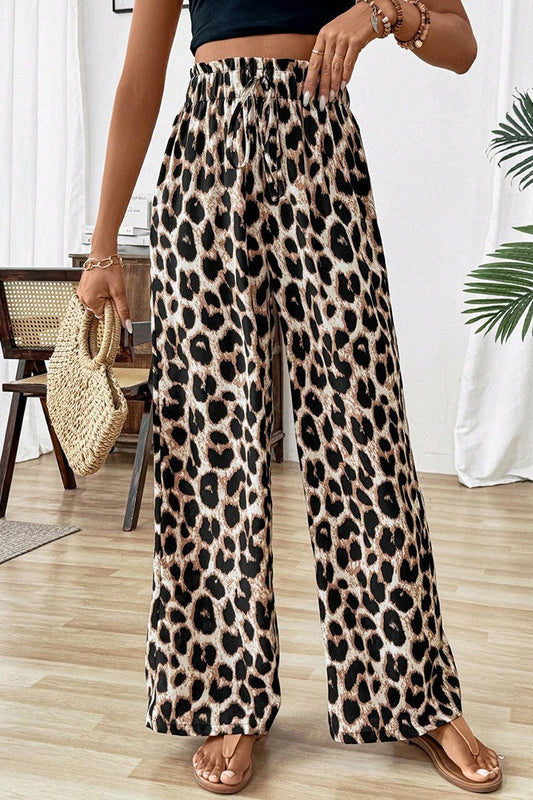 Sexy Leopard Print Baggy Straight Pants