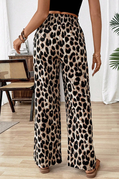 Sexy Leopard Print Baggy Straight Pants
