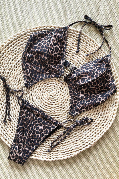 Sexy Leopard Tie One Piece Swimwear