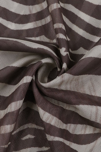 Sexy Mesh Zebra Print Sheer Blouse
