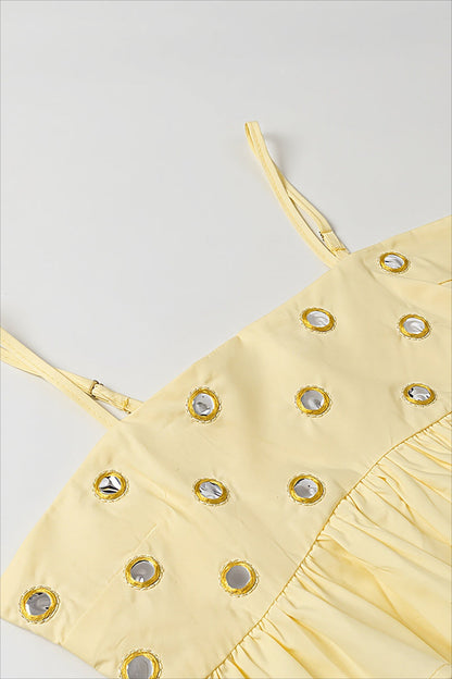Sexy Metal Detail Ruffle Cami Skirt Sets