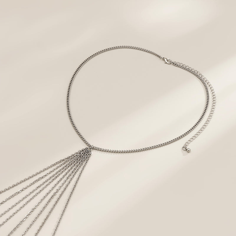 Sexy Minimalist Multi Layer Tassel Chest Body Chain
