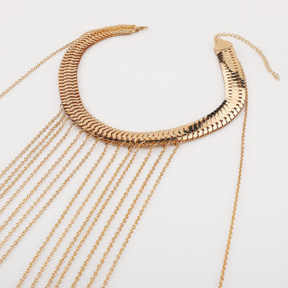 Sexy Multi Layer Metal Tassel Halter Body Chain