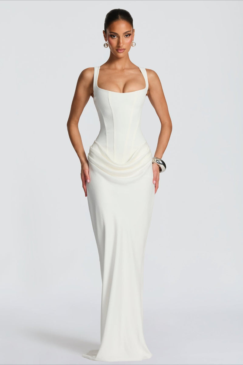 Sexy Slim Cami Solid Tie Back Reception Dress