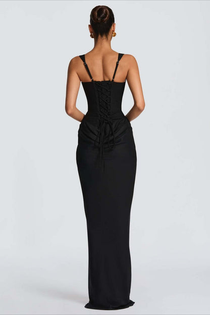 Sexy Slim Cami Solid Tie Back Reception Dress