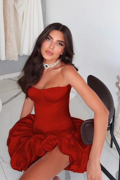 Sexy Slim Strapless Ruched Party Dress