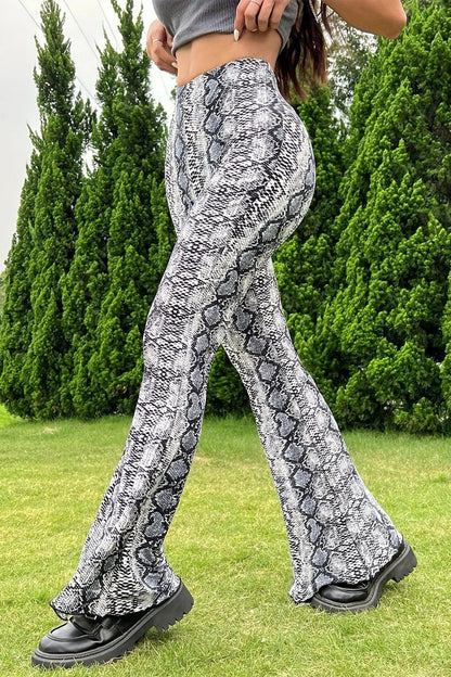 Sexy Snake Pattern Flare Pants