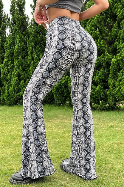 Sexy Snake Pattern Flare Pants