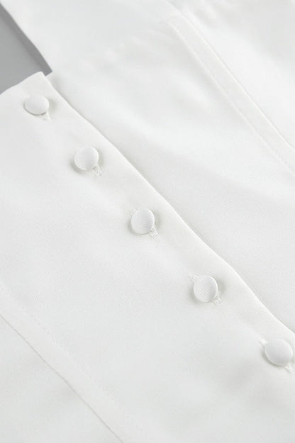 Sexy Solid Button Down Deep V Halter Top