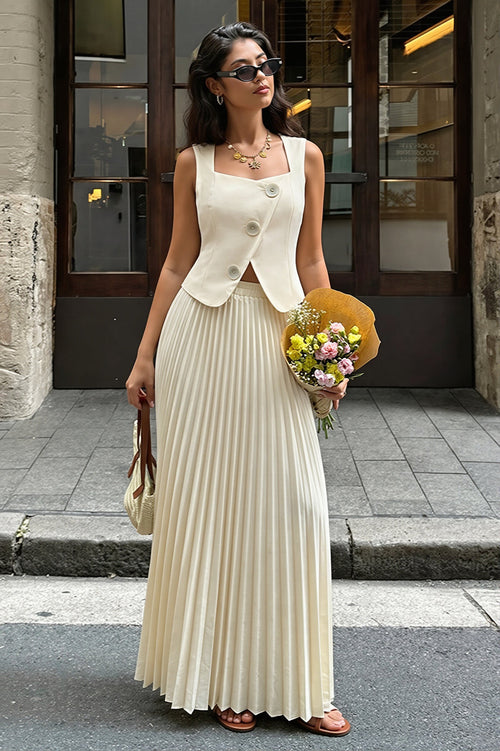 Sexy Solid Sleeveless Cami Dress Skirt Sets