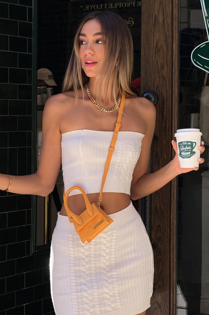 Sexy Solid Strapless Sleeveless Bodycon Mini Skirt Sets