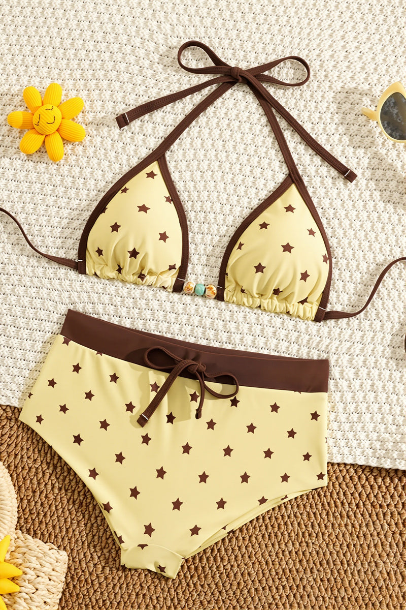 Sexy Star Print Bikini Two Piece Multicolor Bikini Sets