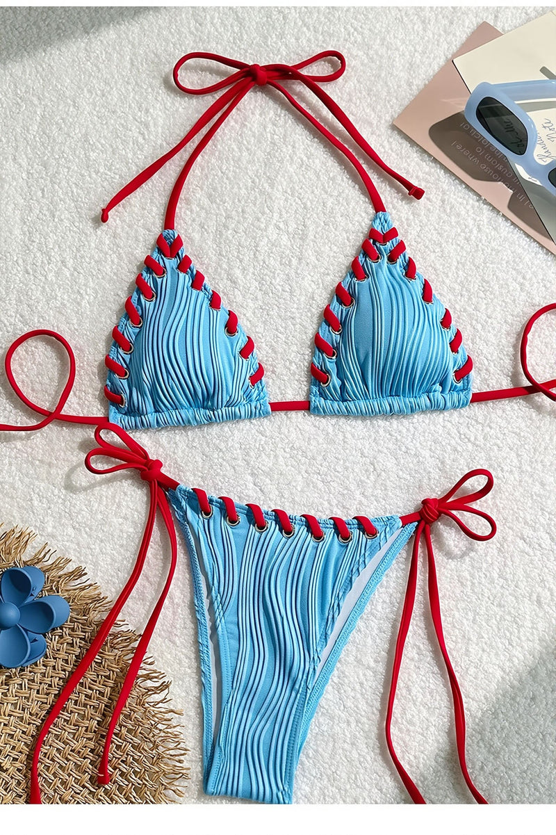 Sexy Triangle Backless Bikini Set