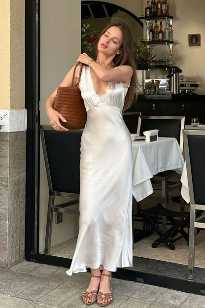 Sexy White Lace Insert Cami Bodycon Mini Dress